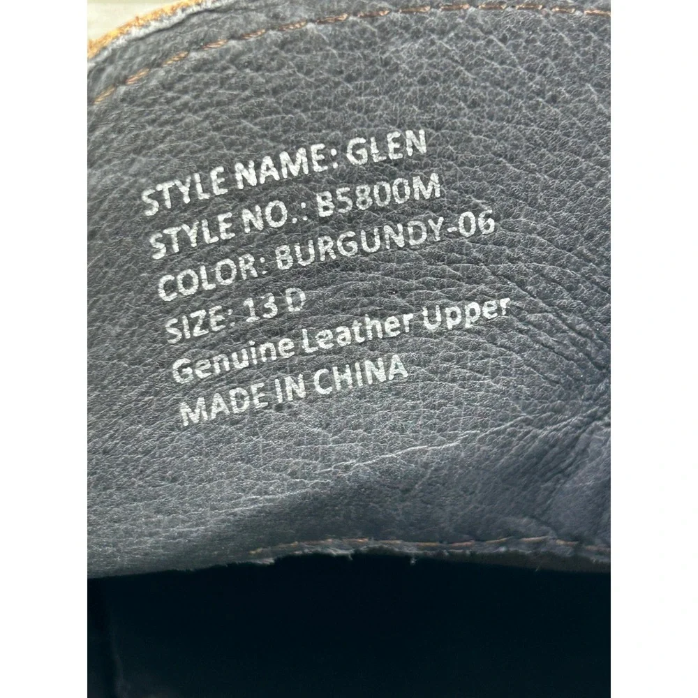 Moretti Black Label Mens‎ Glen Burgundy Leather Chukka Boots B5800M Size 13 D